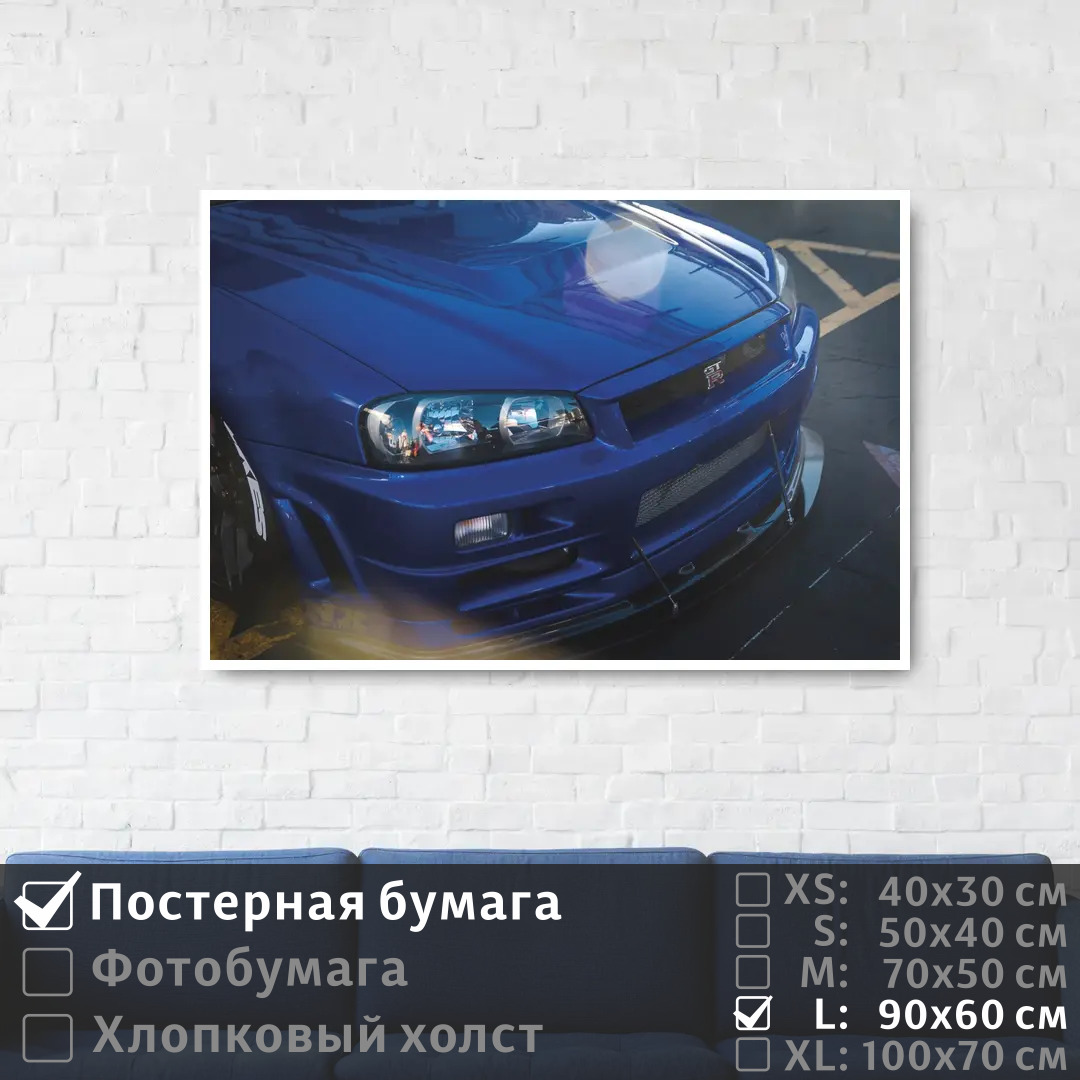 

Постер на стену ПолиЦентр Синий ниссан 90х60 см, СинийНиссан