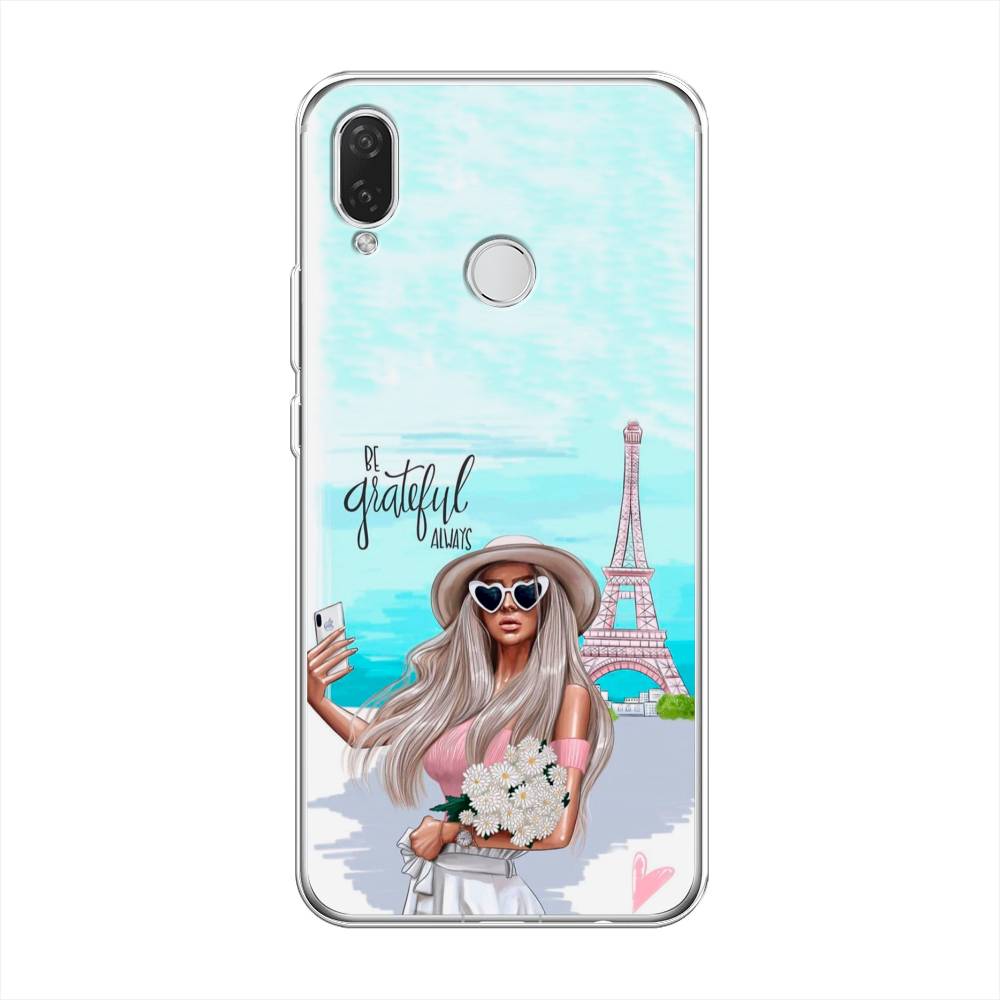 

Чехол на Huawei Nova 3i "Селфи Париж", Голубой;бежевый, 68350-6
