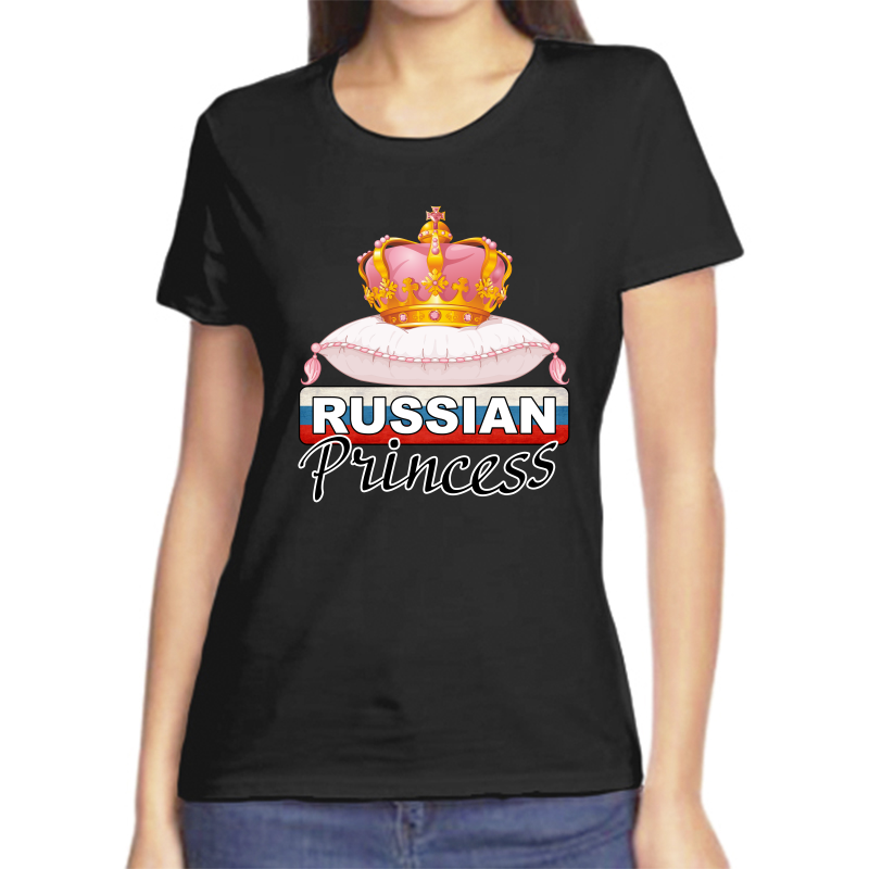 

Футболка женская черная 56 р-р russian princess, Черный, fzh_rossiyskaya_princessa