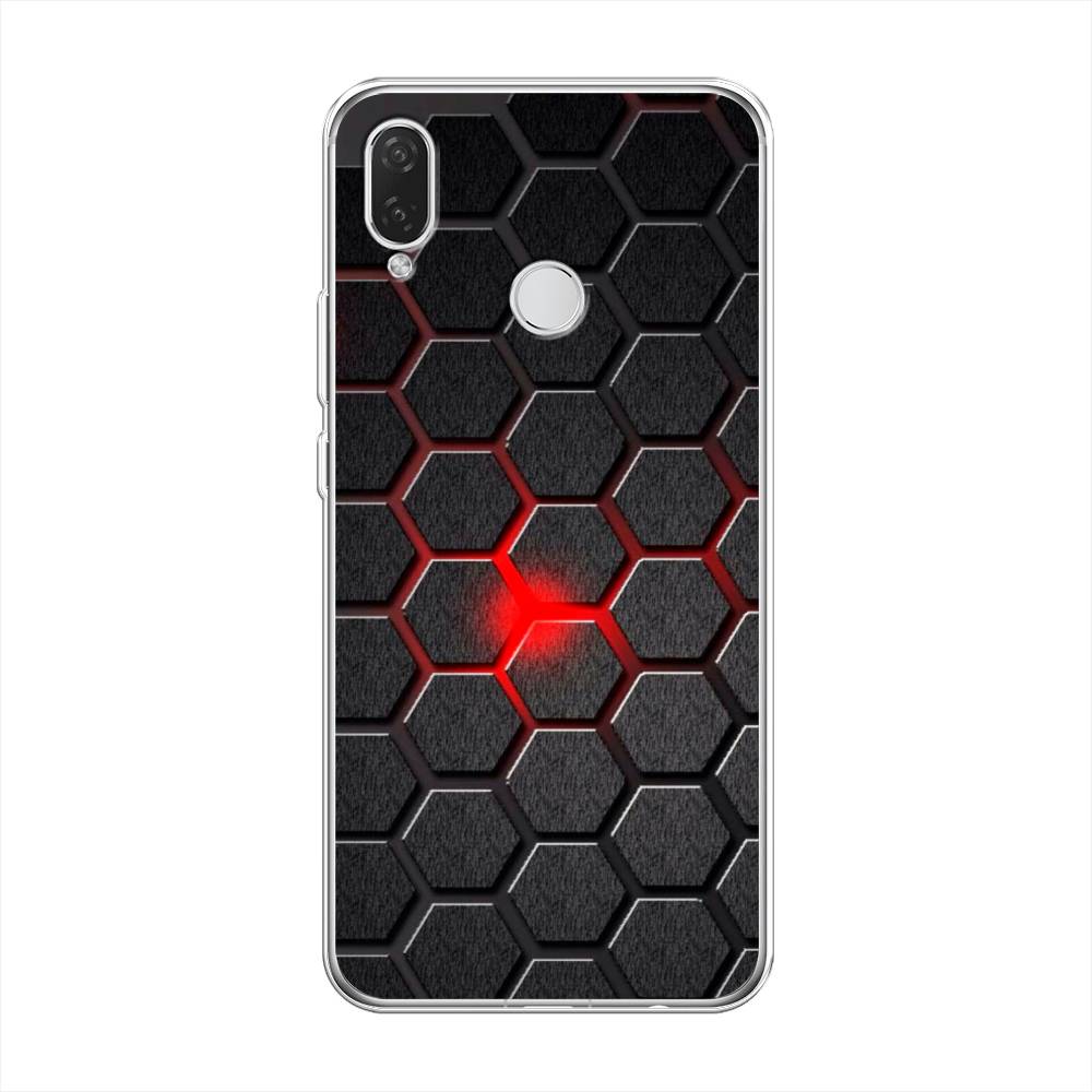 

Чехол на Huawei Nova 3i "Соты красные", Красный;черный;серый, 68350-3