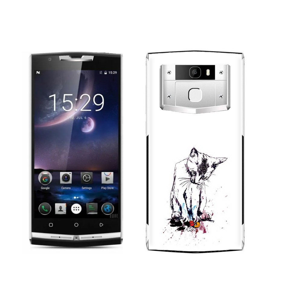 

Чехол MyPads Tocco для Oukitel K10000 Pro кот и микки, Прозрачный, Tocco