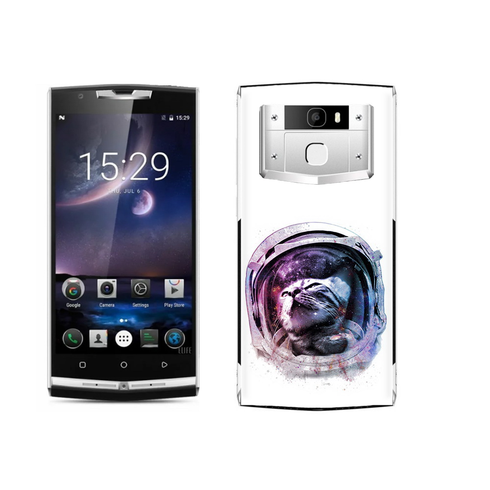

Чехол MyPads Tocco для Oukitel K10000 Pro кот в шлеме, Прозрачный, Tocco