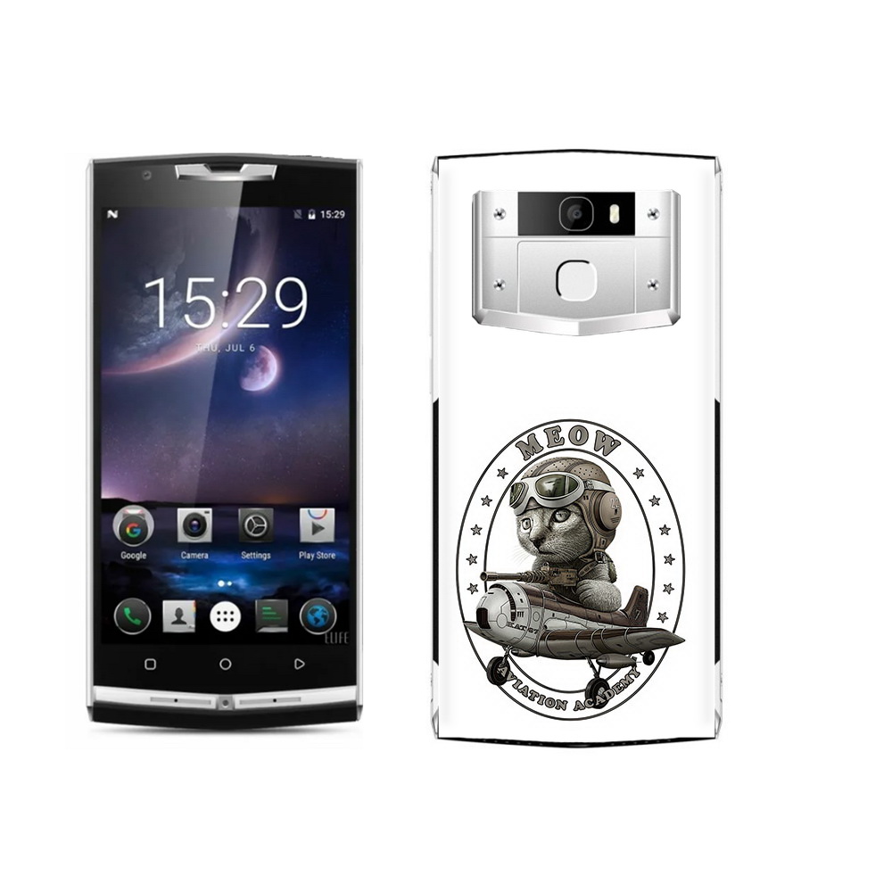 

Чехол MyPads Tocco для Oukitel K10000 Pro кот в самолете, Прозрачный, Tocco