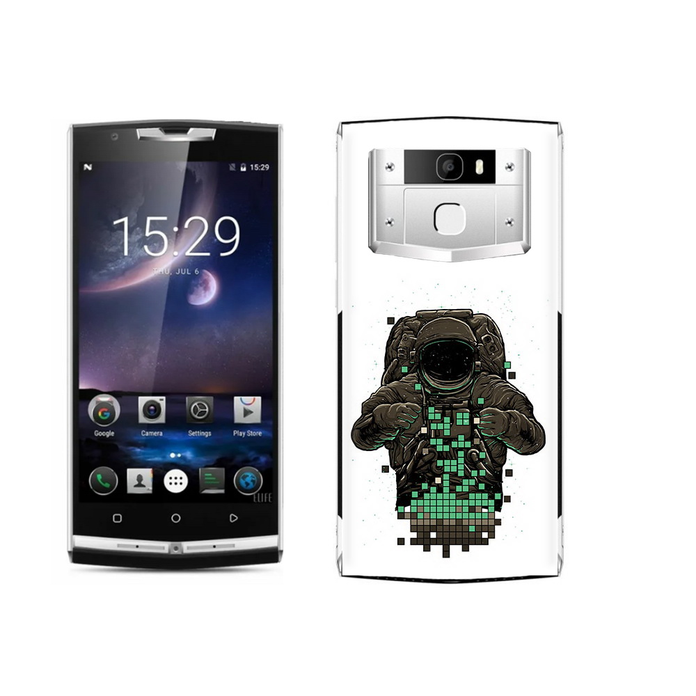 

Чехол MyPads Tocco для Oukitel K10000 Pro космонавт с пикселями, Прозрачный, Tocco