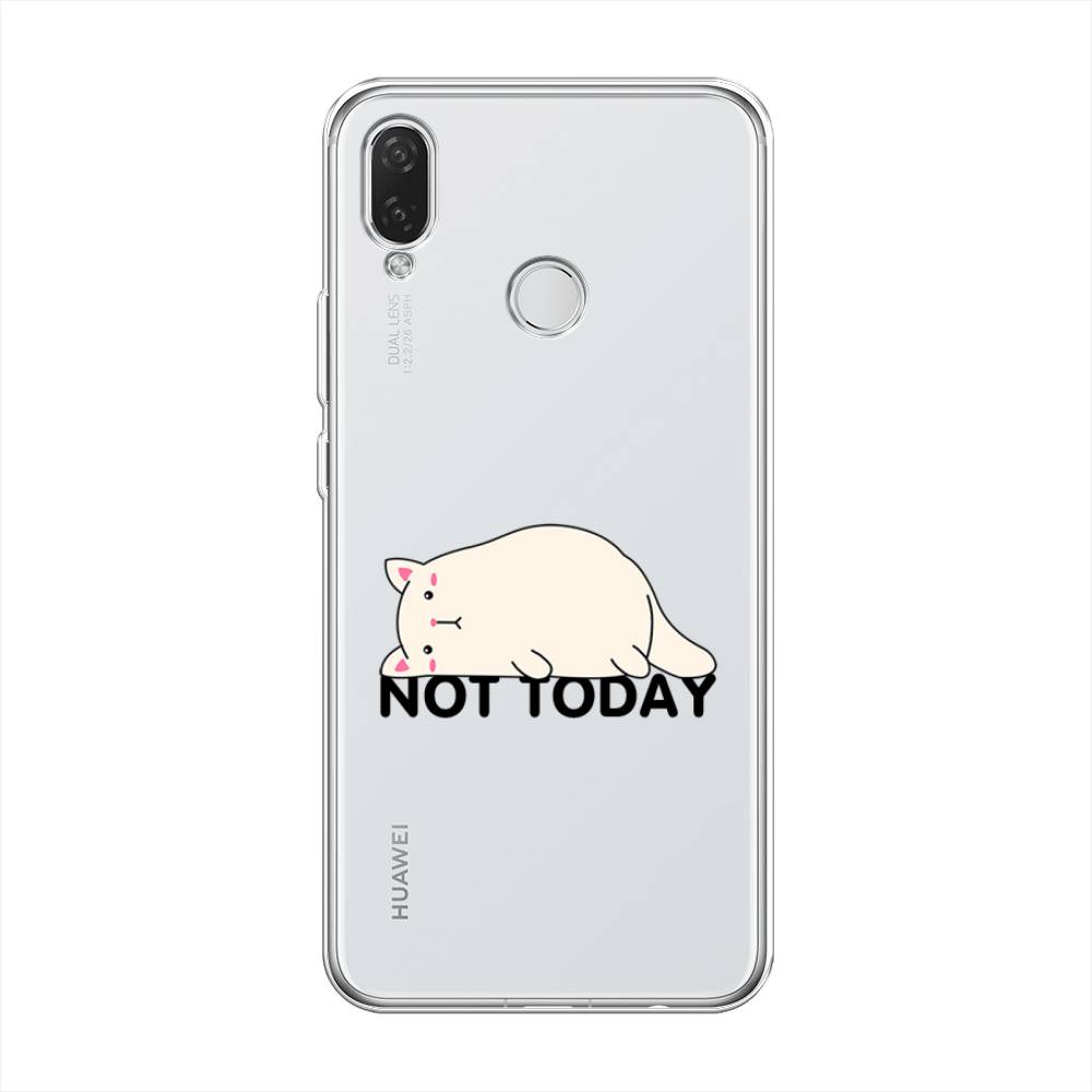 

Чехол на Huawei P Smart Plus "Cat not today", Белый;розовый;черный, 68250-1