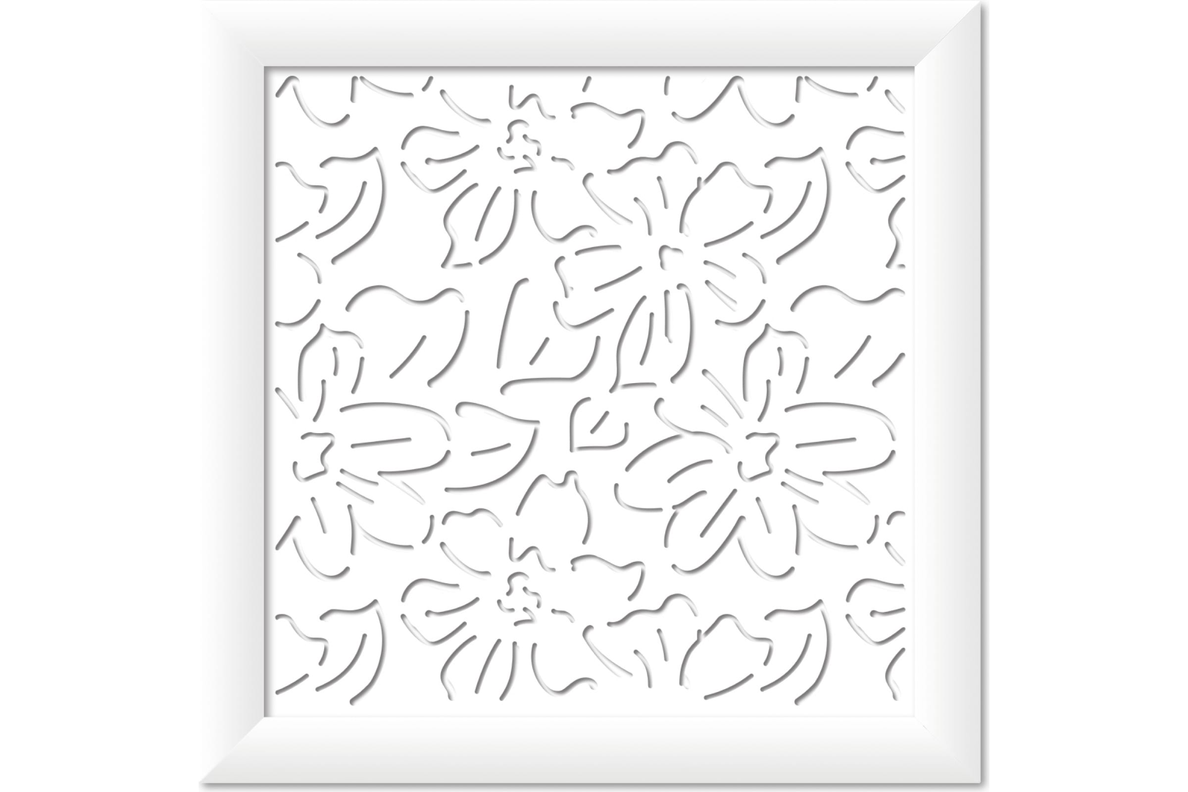 фото Стильный дом экран для радиатора 60x60см цветы белый v547251