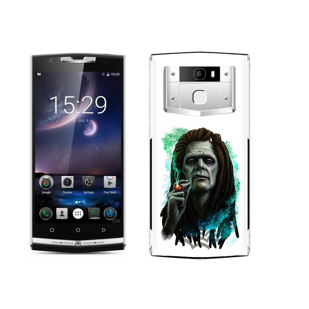 

Чехол MyPads Tocco для Oukitel K10000 Pro зеленый мужчина с сигаретой, Прозрачный, Tocco