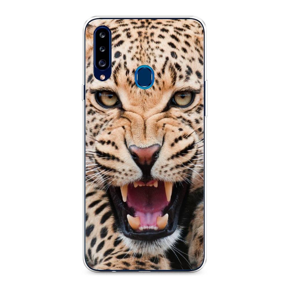 

Чехол на Samsung Galaxy A20s "Леопард 3d", Бежевый;черный, 2100850-6