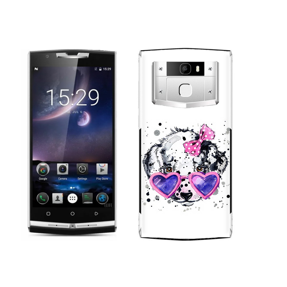 

Чехол MyPads Tocco для Oukitel K10000 Pro долматинец в очках, Прозрачный, Tocco