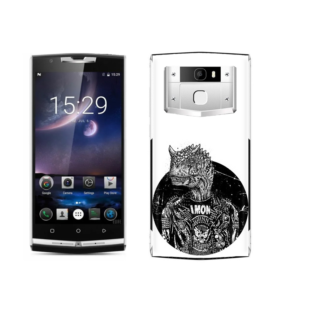 

Чехол MyPads Tocco для Oukitel K10000 Pro динозавр в куртке, Прозрачный, Tocco