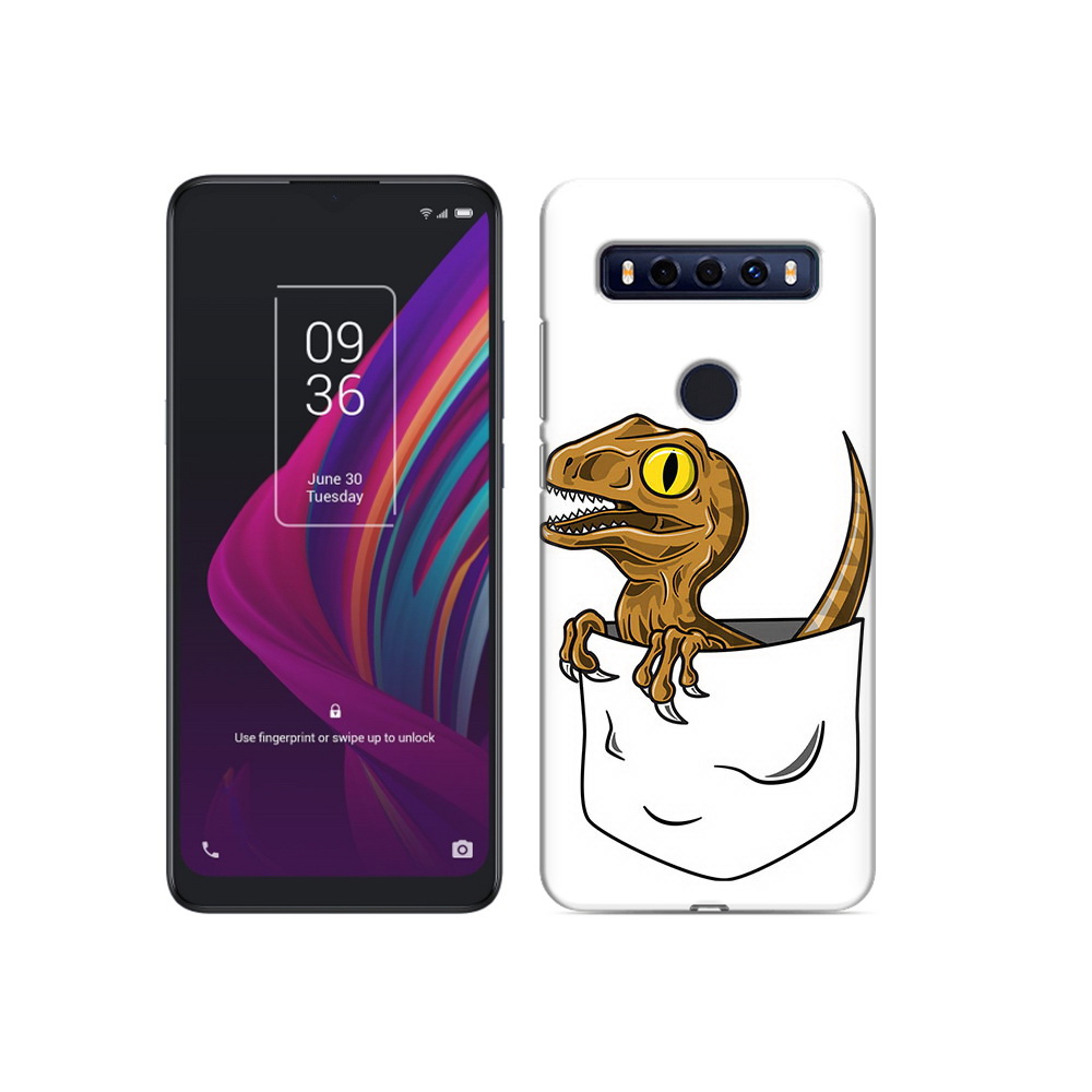 

Чехол MyPads Tocco для TCL 10 SE динозавр в кармане, Прозрачный, Tocco