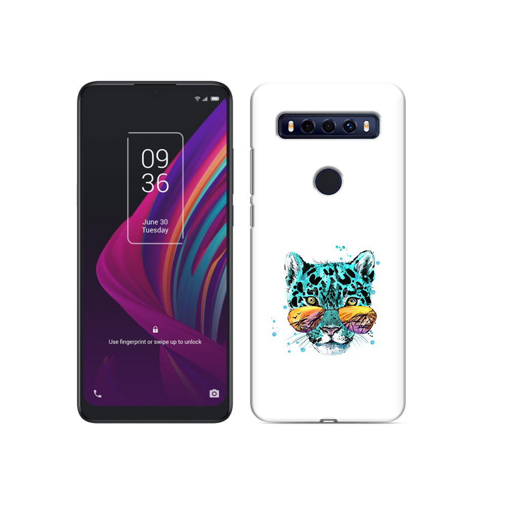 

Чехол MyPads Tocco для TCL 10 SE голубой лео, Прозрачный, Tocco