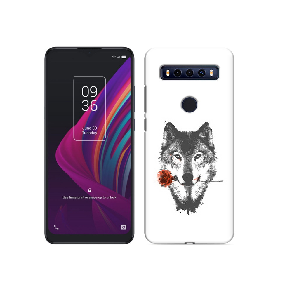 

Чехол MyPads Tocco для TCL 10 SE волк с розой, Прозрачный, Tocco