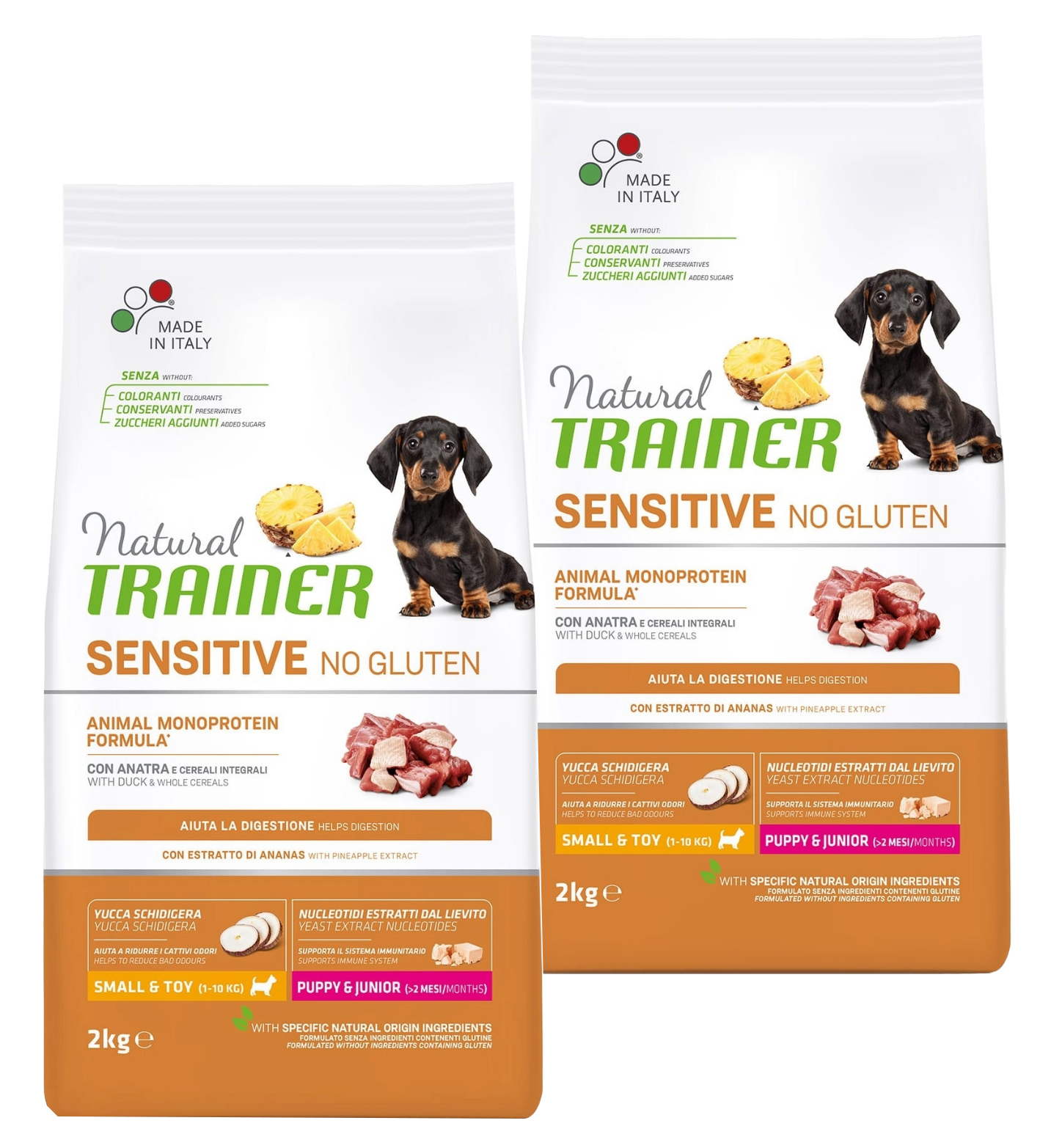 

TRAINER TRAINER NATURAL SENSITIVE NO GLUTEN SMALL & TOY PUPPY & JUNIOR DUCK безглютеновый