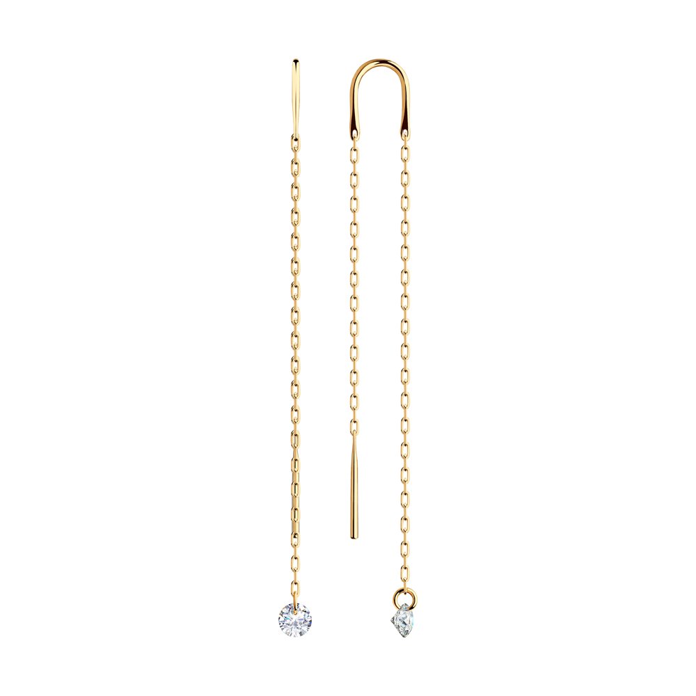 

Серьги женские из золота SOKOLOV 028625, фианит, 028625