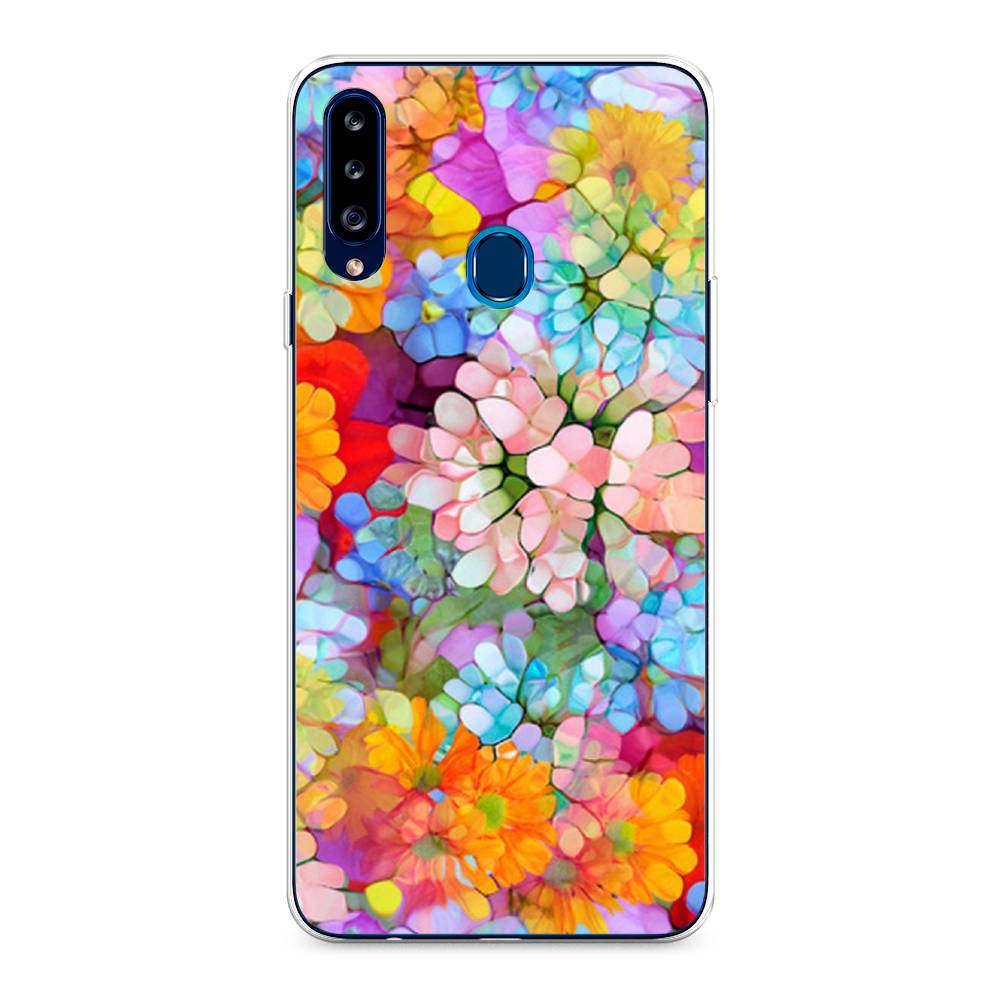 

Чехол на Samsung Galaxy A20s "Цветы витраж", Оранжевый;розовый;голубой, 2100850-3