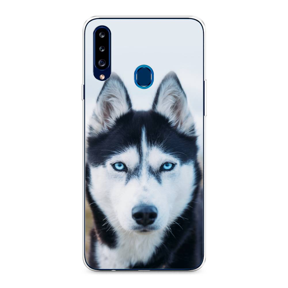 

Чехол на Samsung Galaxy A20s "Хаски 2", Синий;белый, 2100850-1