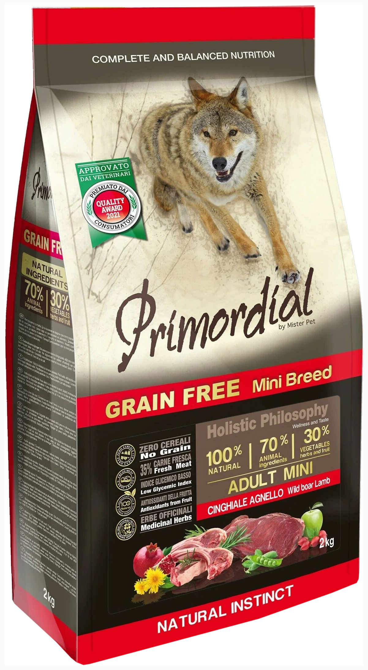 

PRIMORDIAL PRIMORDIAL ADULT MINI BREED беззерновой для взрослых собак маленьких пород с ка