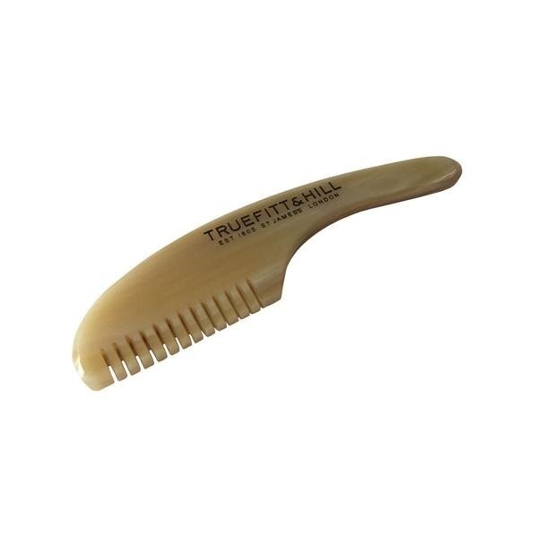 фото Мужская расческа для усов и бороды truefitt & hill moustache comb рог, 9 см