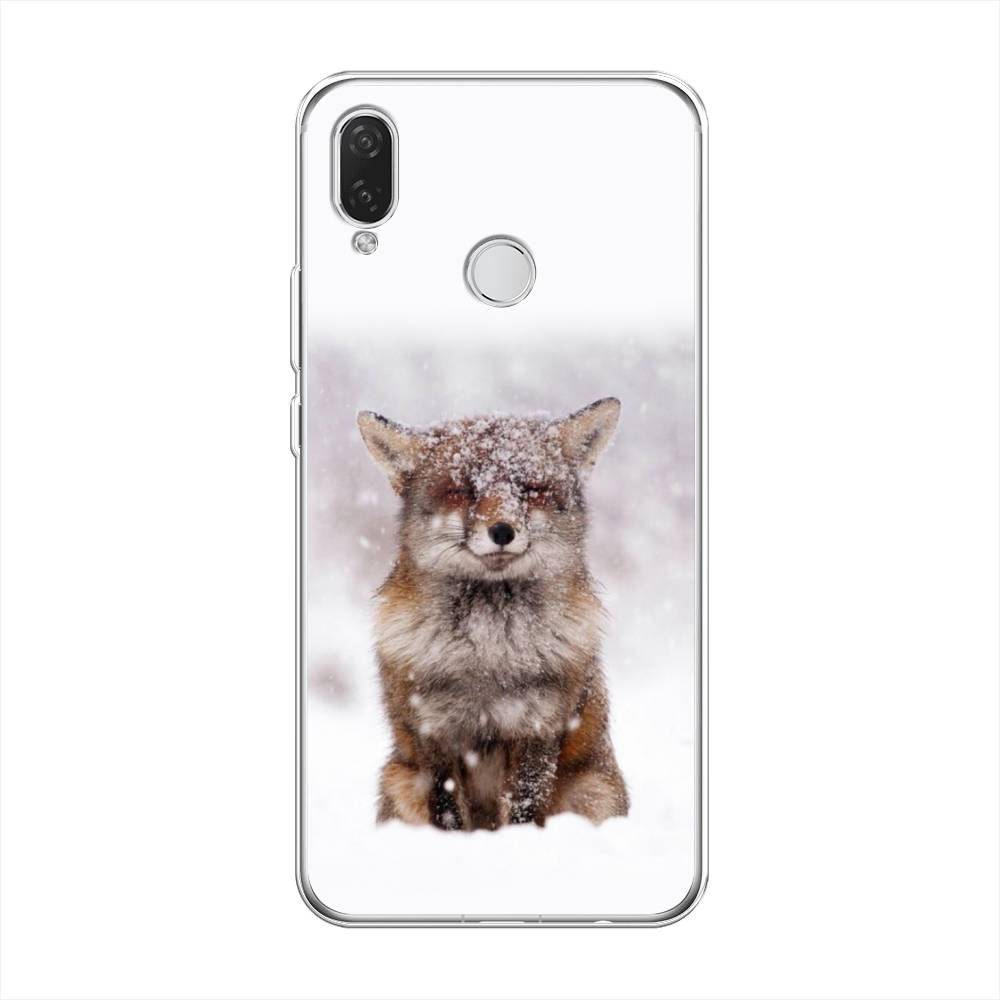 

Чехол на Huawei P Smart Plus "Зимняя лиса", Белый;серый;коричневый, 68250-1