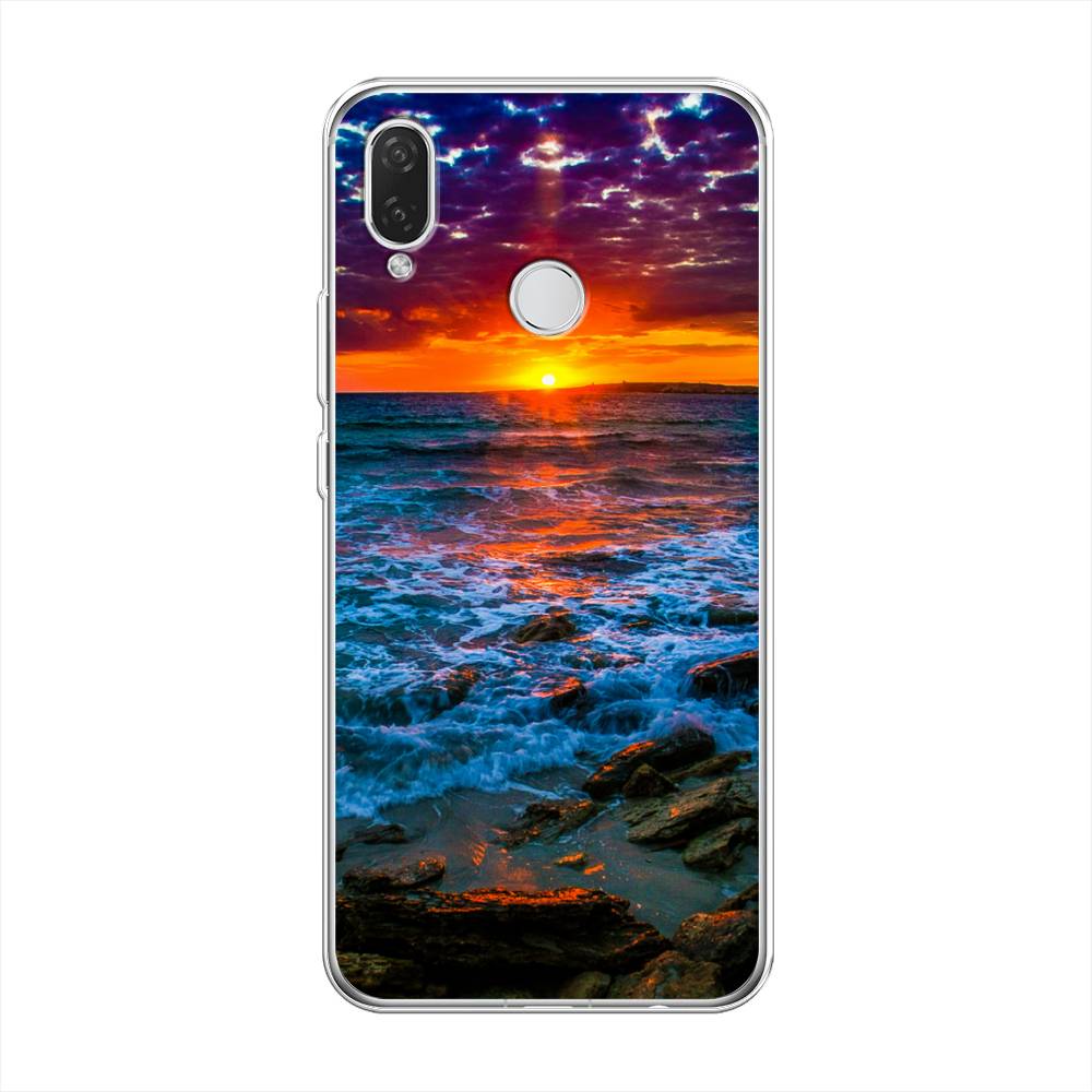 

Чехол на Huawei P Smart Plus "Закат 1", Оранжевый;синий, 68250-2