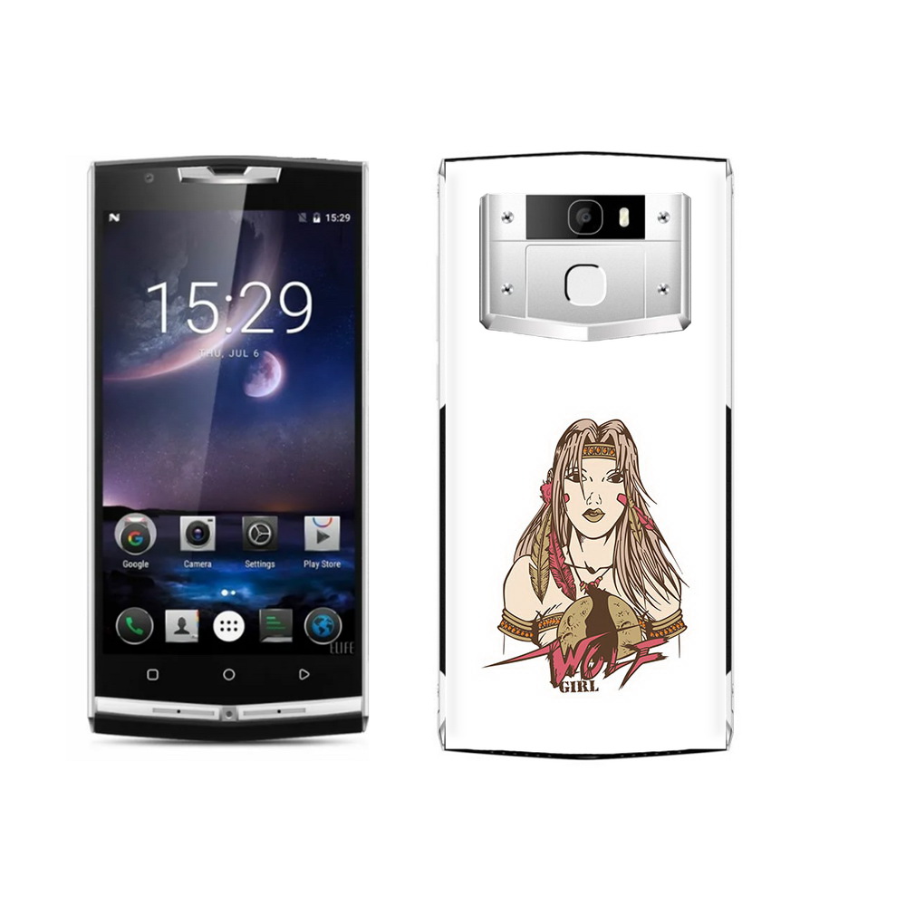 

Чехол MyPads Tocco для Oukitel K10000 Pro девушка волк, Прозрачный, Tocco