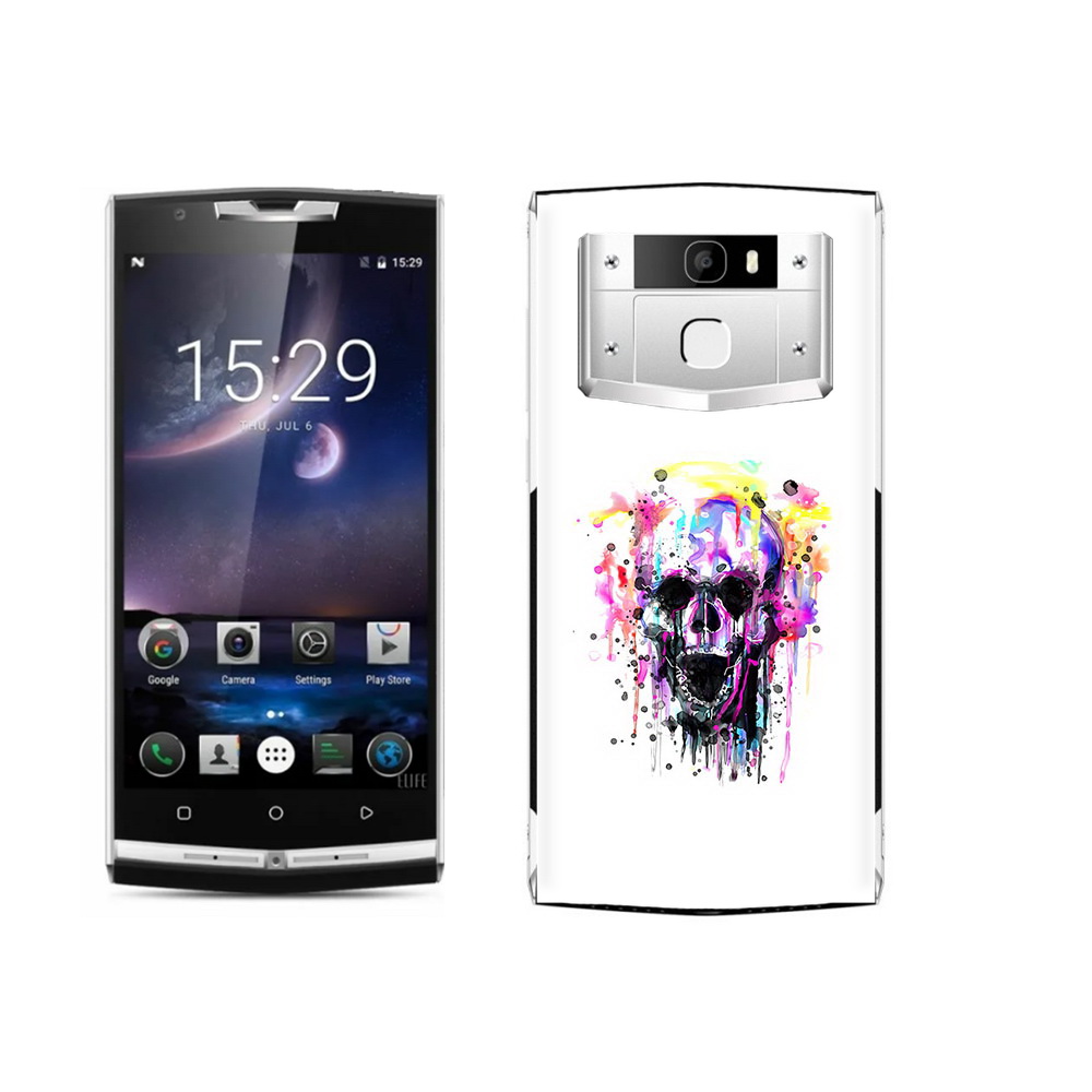 

Чехол MyPads Tocco для Oukitel K10000 Pro граффити череп, Прозрачный, Tocco