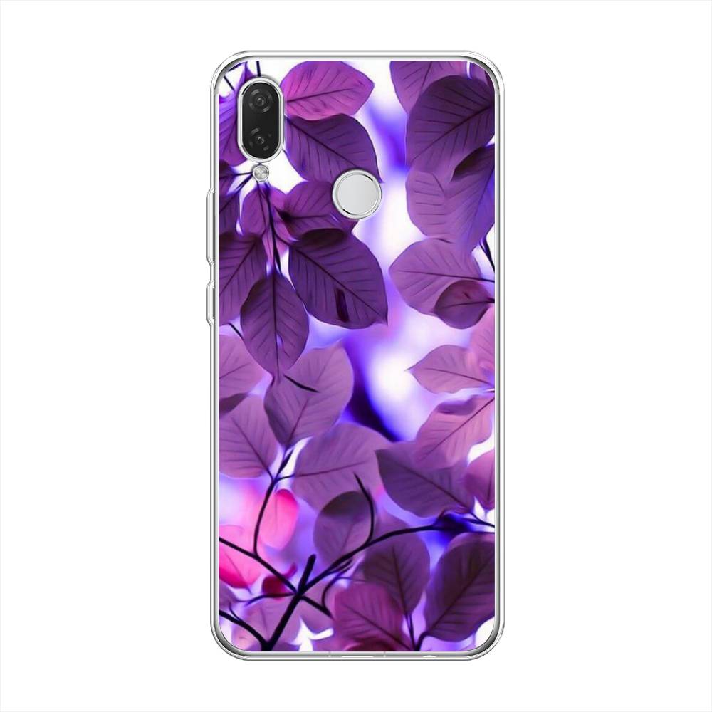 

Чехол на Huawei P Smart Plus/Nova 3i "Сиреневые листики", Фиолетовый;голубой, 68250-2