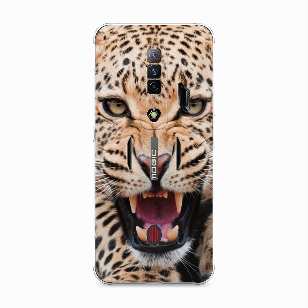 

Чехол на ZTE Nubia Red Magic 7S "Леопард 3d", Бежевый;черный, 136350-6