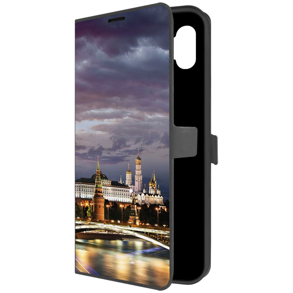 

Чехол-книжка Krutoff Eco Book для Samsung Galaxy A04e (A042) Россия, Московский Кремль, Черный