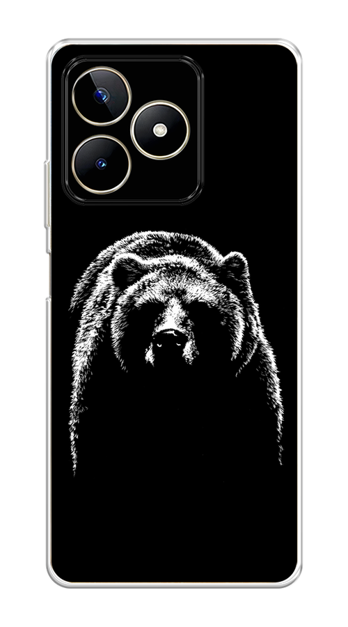 

Чехол на Realme C53/C51 "Медведь в ночи", Белый;черный, 2515250-1