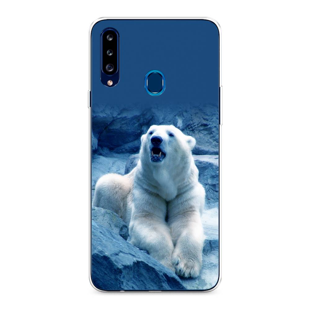 

Чехол на Samsung Galaxy A20s "Белый медведь", Голубой;белый, 2100850-1