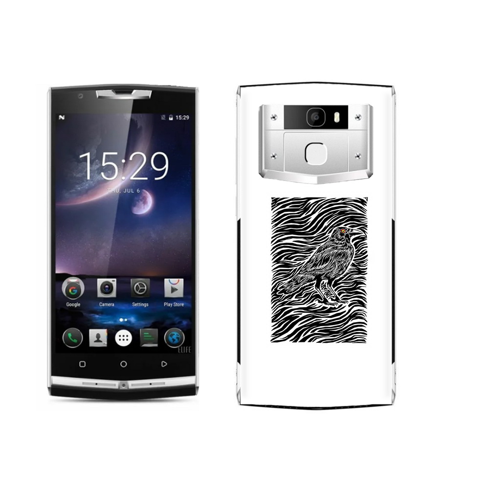 

Чехол MyPads Tocco для Oukitel K10000 Pro ворон в абстракции, Прозрачный, Tocco