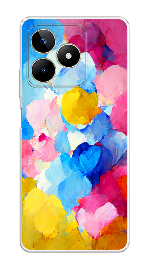 

Чехол на Realme C53/C51 "Яркие пятна", Синий;голубой;желтый;розовый, 2515250-1