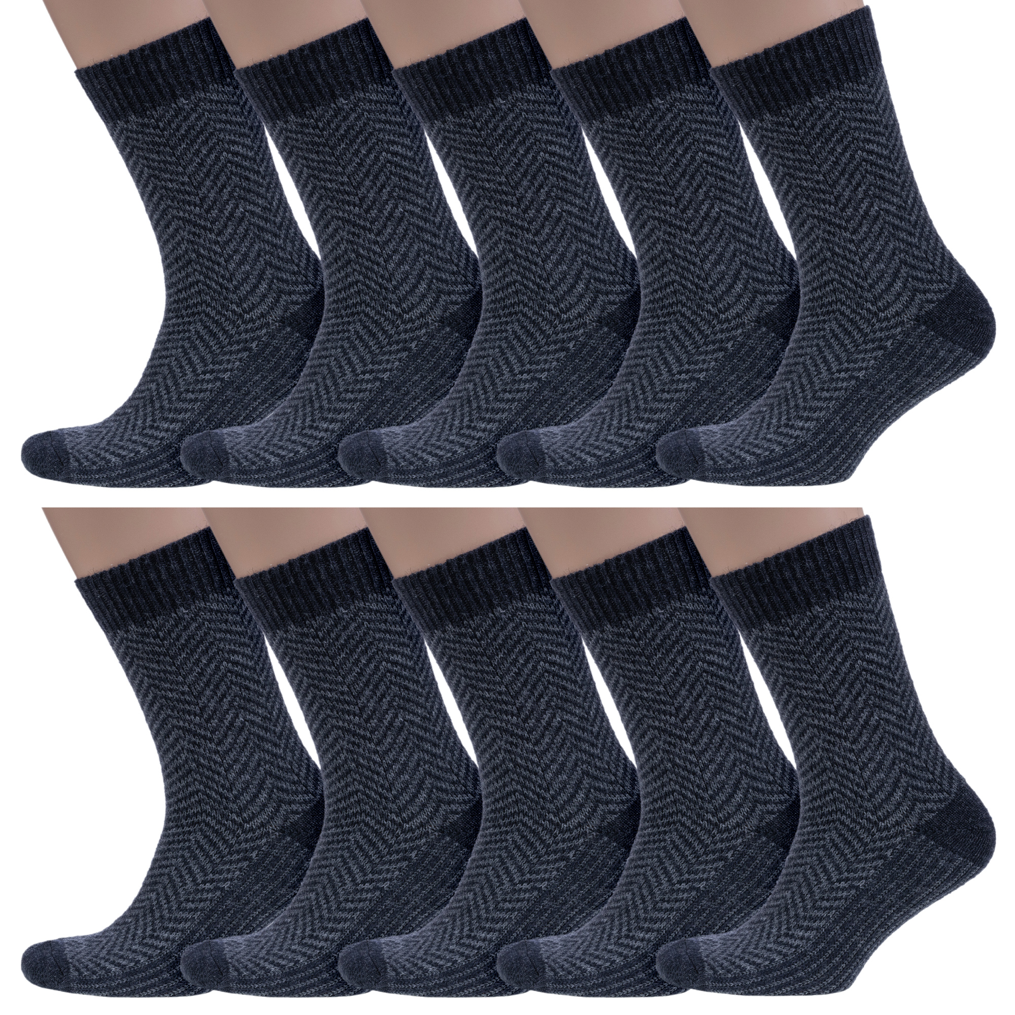 

Комплект носков мужских Rusocks 10-М-162 черных 27-29, 10-М-162