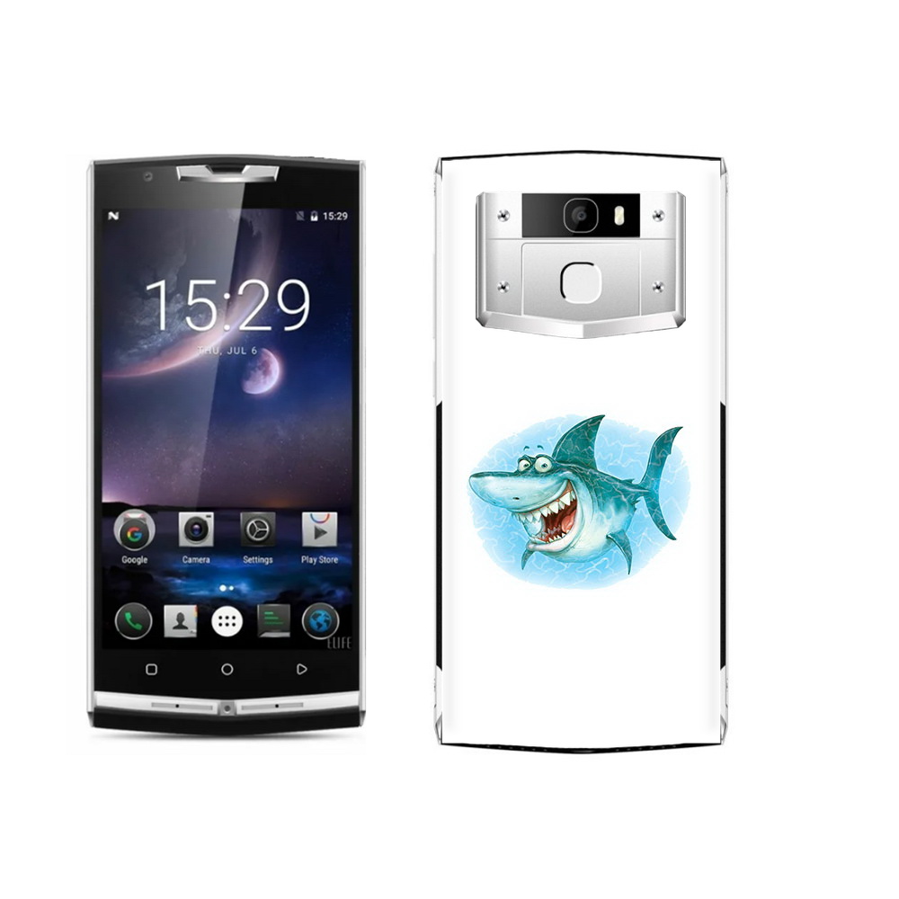 

Чехол MyPads Tocco для Oukitel K10000 Pro веселая акула, Прозрачный, Tocco