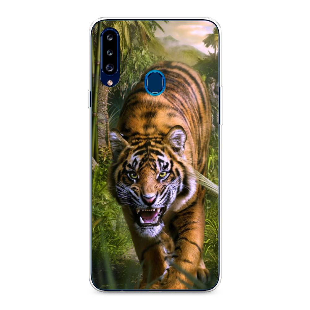 

Чехол на Samsung Galaxy A20s "Тигр в джунглях 2", Оранжевый;зеленый, 2100850-1