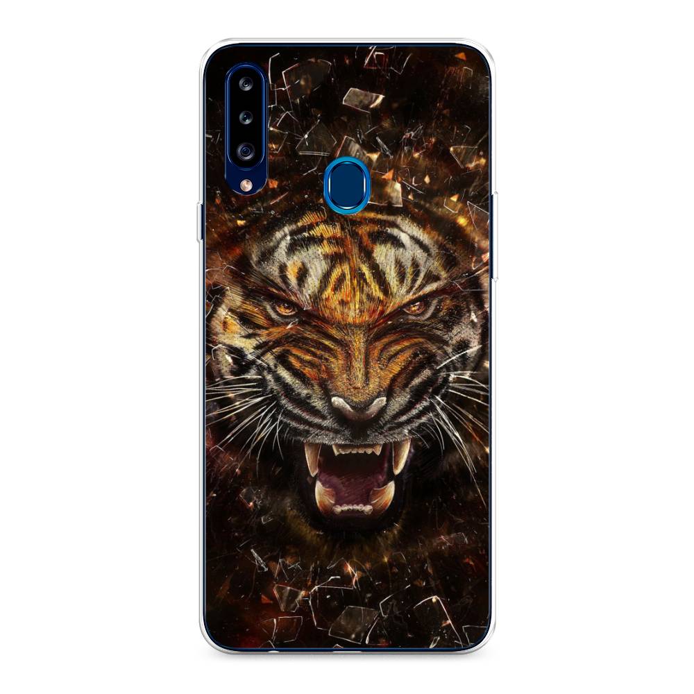 

Чехол на Samsung Galaxy A20s "Тигр осколки", Оранжевый;серый;черный, 2100850-1