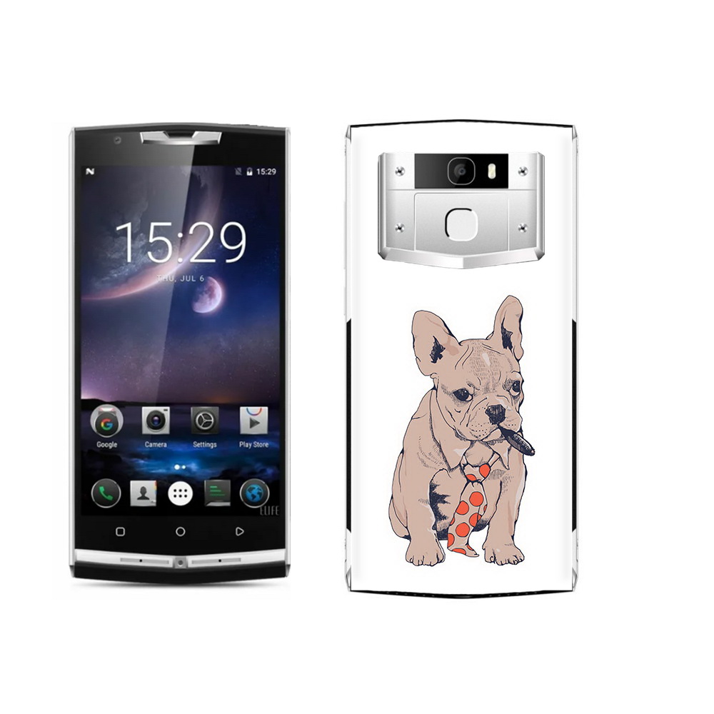 

Чехол MyPads Tocco для Oukitel K10000 Pro бульдог с сигарой, Прозрачный, Tocco
