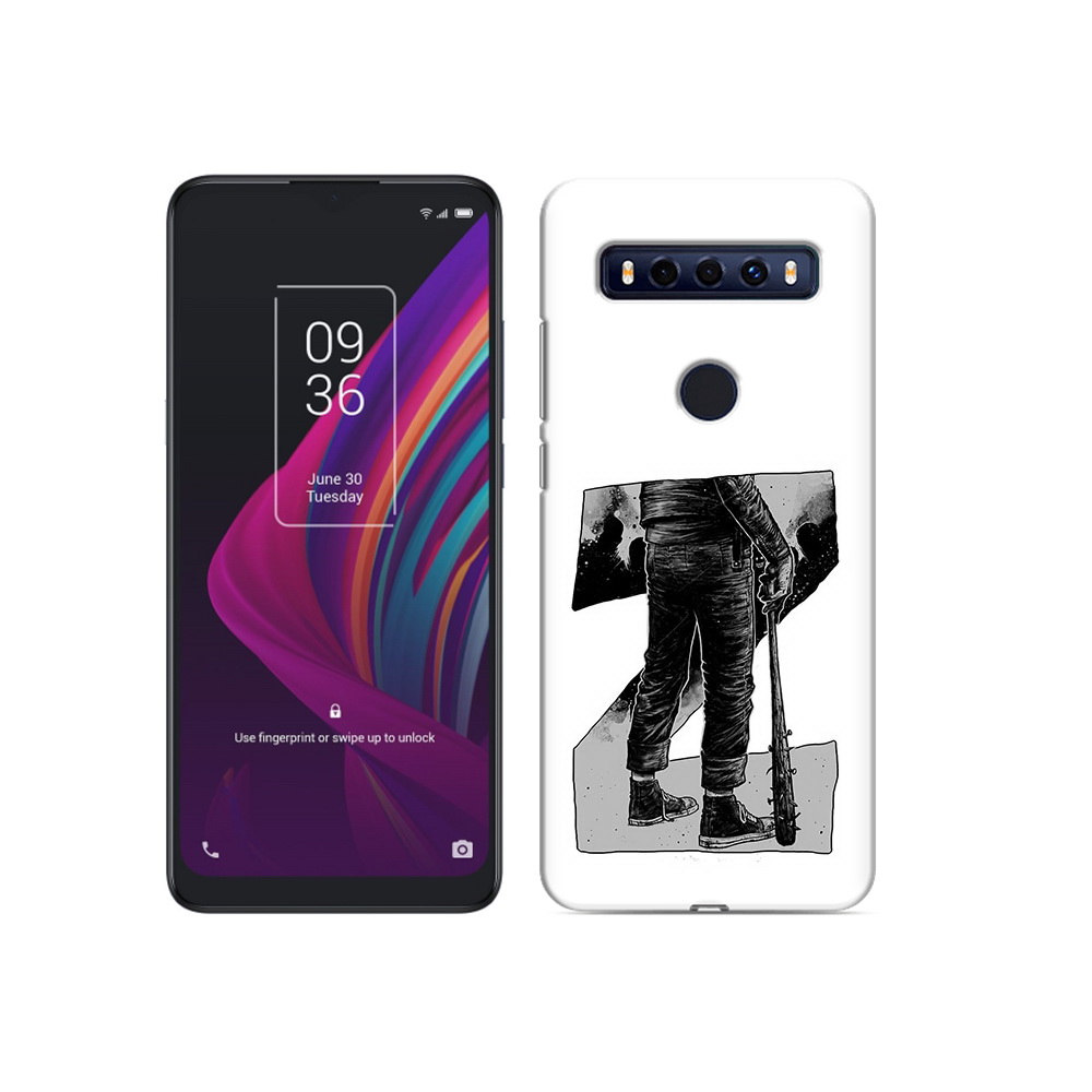 

Чехол MyPads Tocco для TCL 10 SE воин черно белый, Tocco