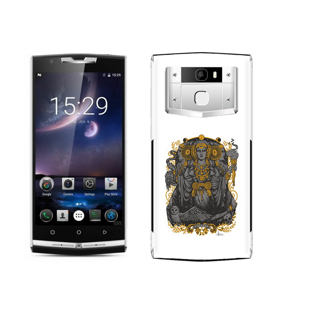 

Чехол MyPads Tocco для Oukitel K10000 Pro божество с золотыми элементами, Прозрачный, Tocco