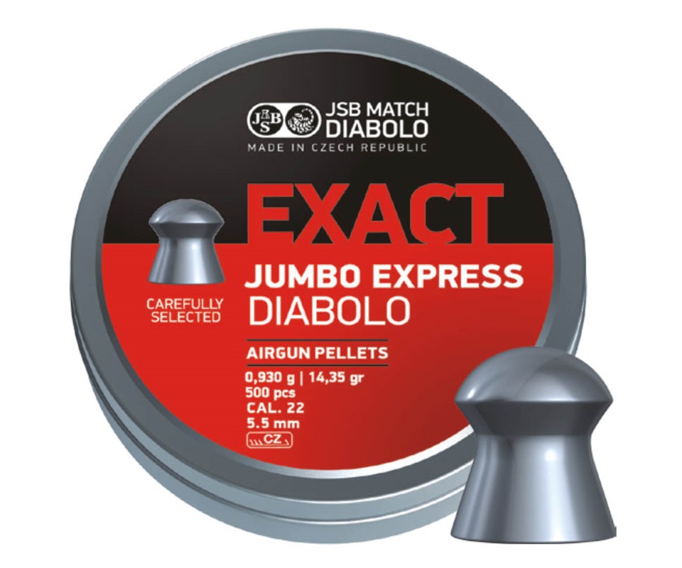

Пуля пневм. JSB Exact Jumbo Express кал. 5.52 мм 0.93g (500шт.), Серый