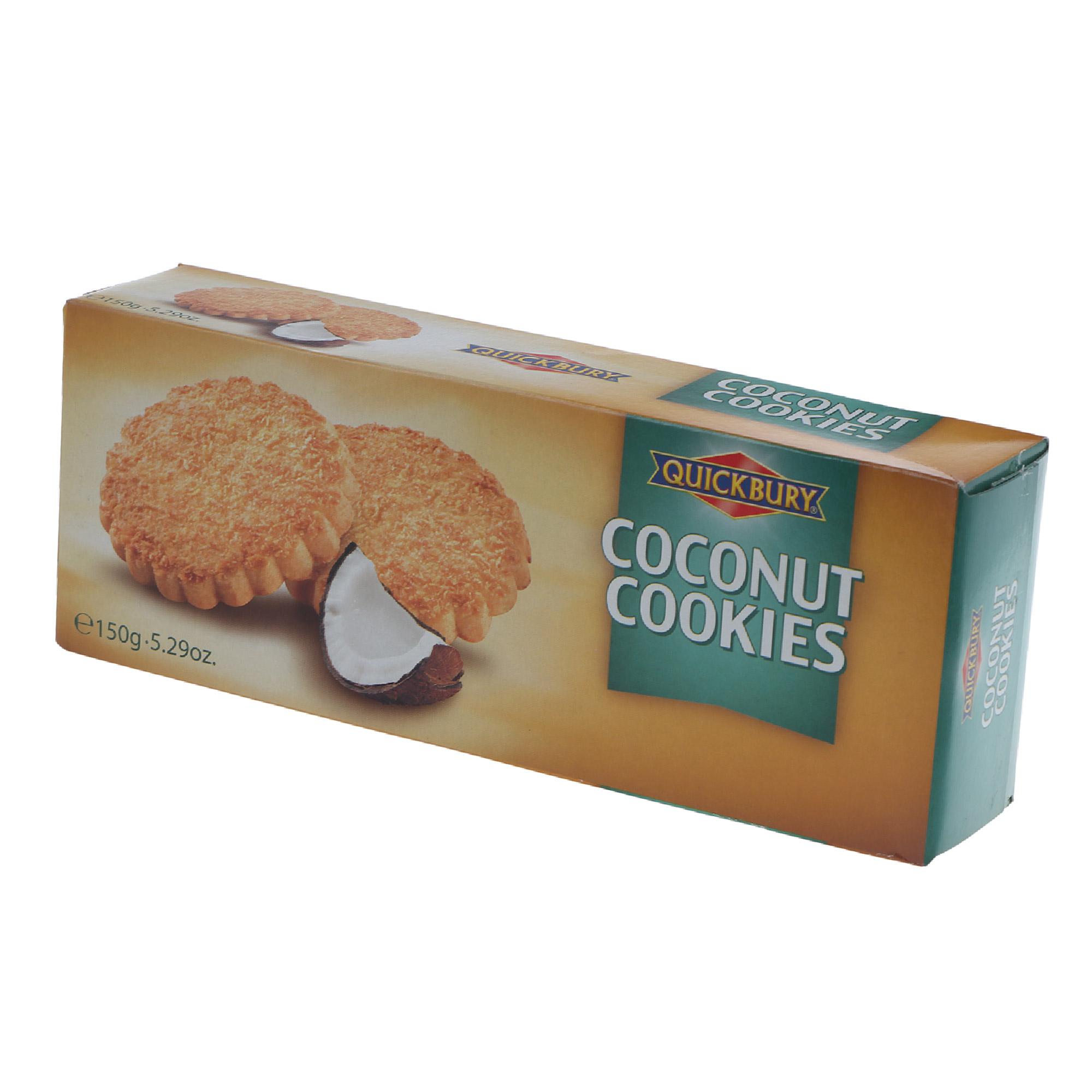 Печенье Quickbury круглое с кокосом 150 г