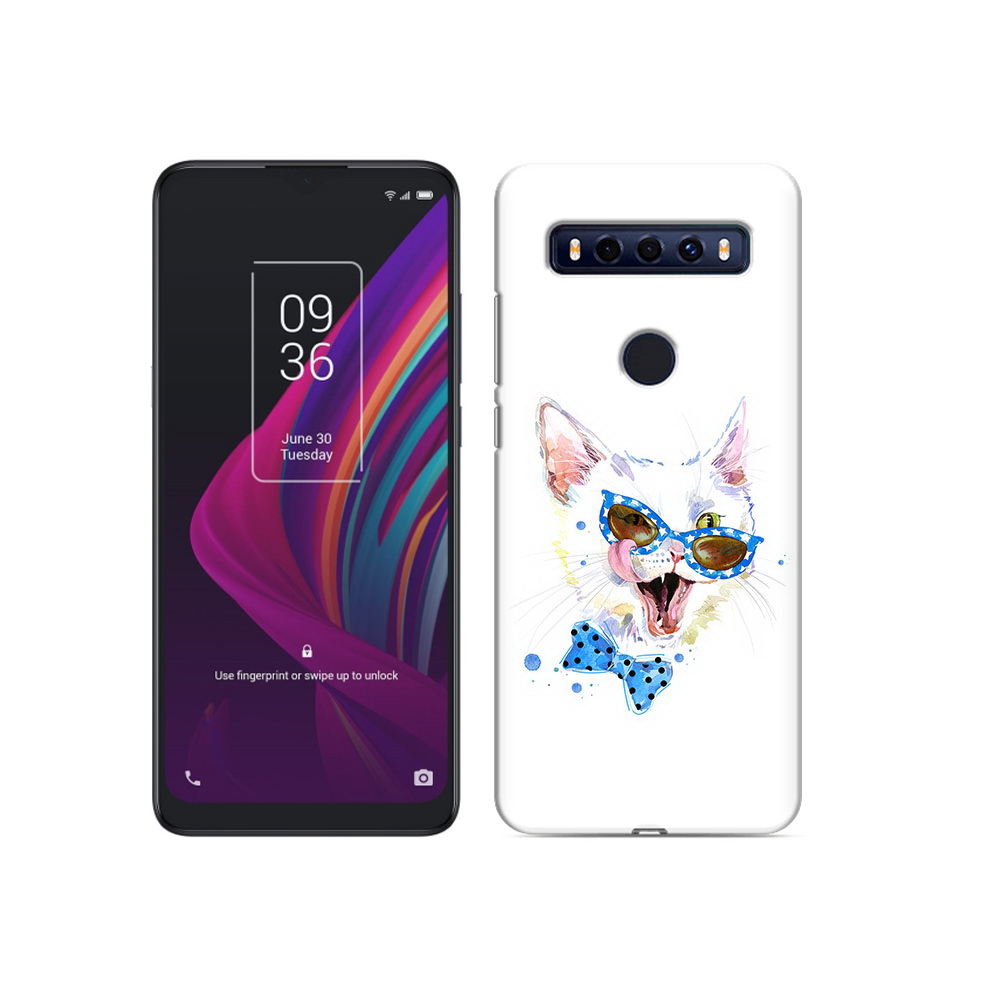 

Чехол MyPads Tocco для TCL 10 SE белый кот, Прозрачный, Tocco