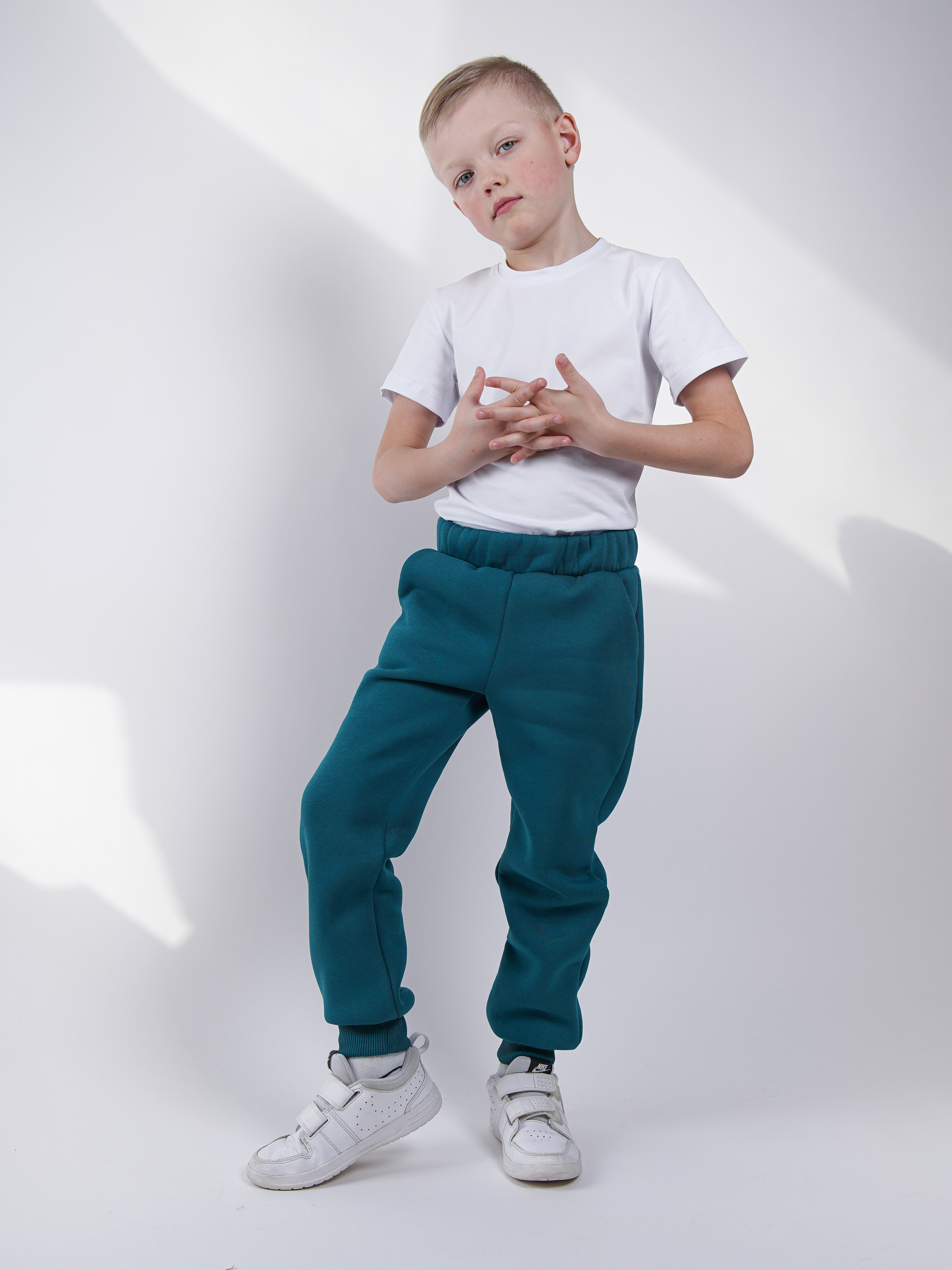 Брюки детские Rostik trousers, изумрудный, размер 104