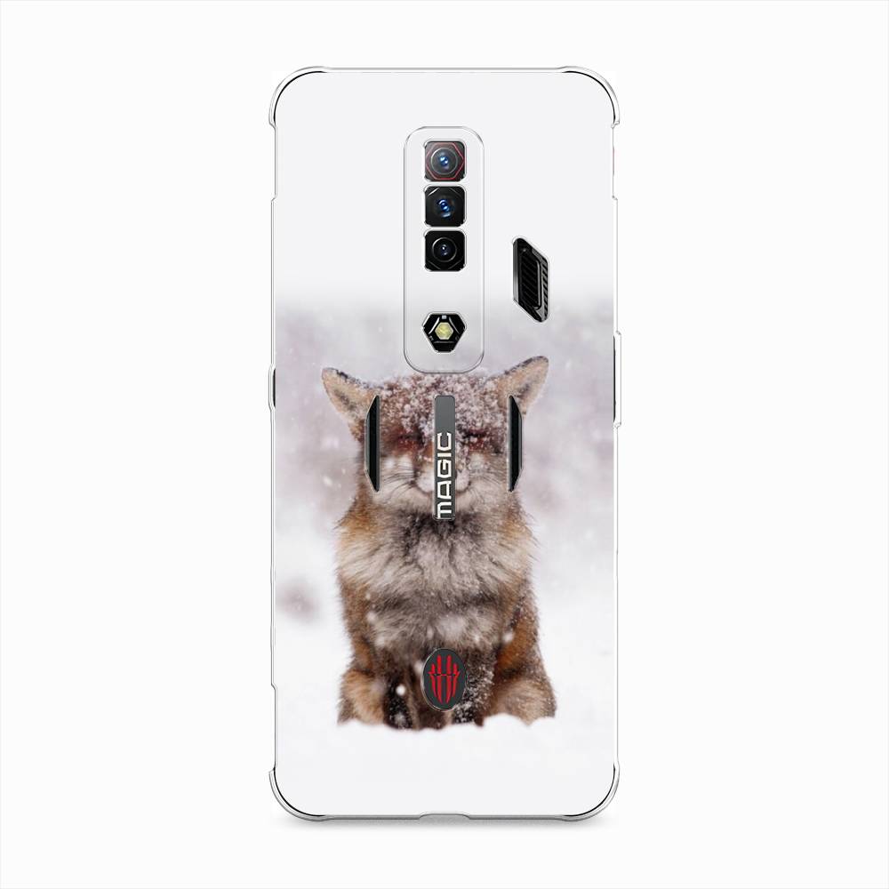 

Чехол на ZTE Nubia Red Magic 7S "Зимняя лиса", Белый;серый;коричневый, 136350-1