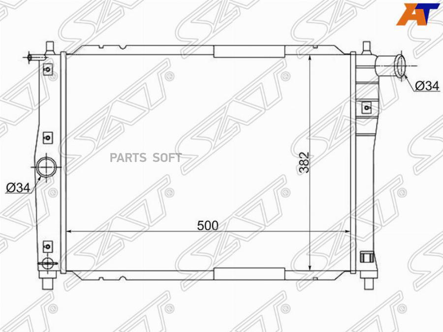 SAT Радиатор DAEWOO/CHEVROLET LANOS 97-/ZAZ SENS 07-/CHANCE 09- трубчатый