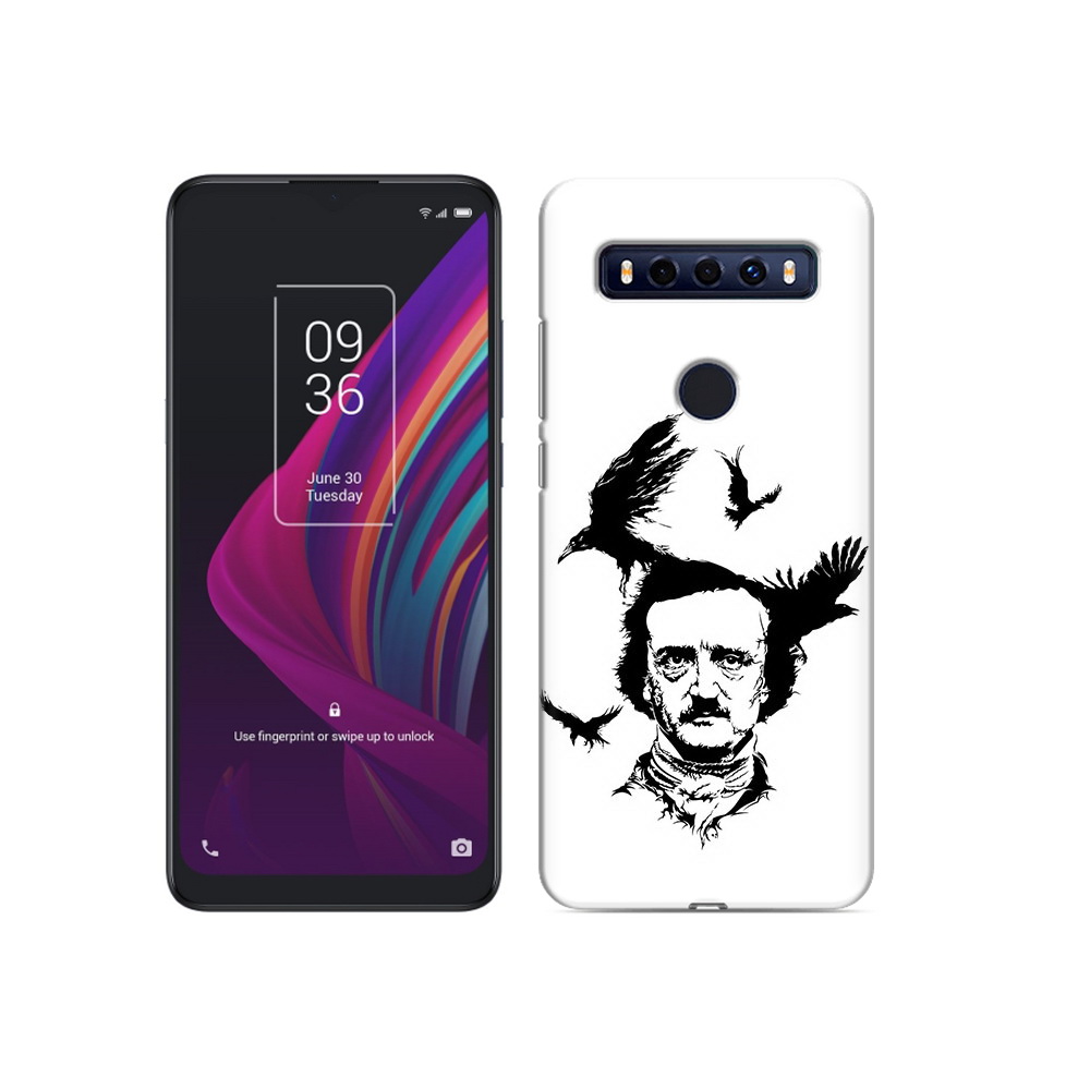 

Чехол MyPads Tocco для TCL 10 SE Эдгар Аллан черно белый, Прозрачный, Tocco