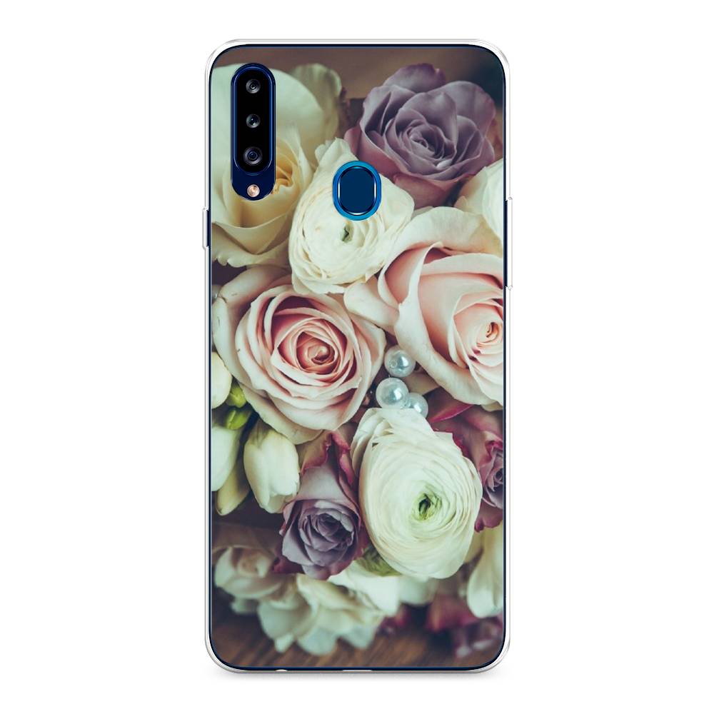 

Чехол на Samsung Galaxy A20s "Свадебный букет", Белый;фиолетовый, 2100850-2