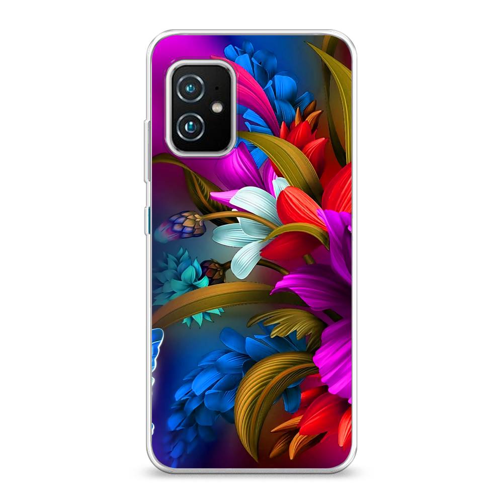 

Чехол на Asus ZenFone 8 "Фантастические цветы", Фиолетовый;красный;синий, 44450-2
